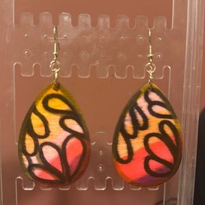 Handmade wooden earrings